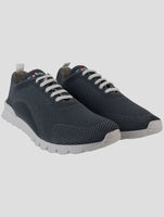 Kiton Gray Cotton Ea Sneakers