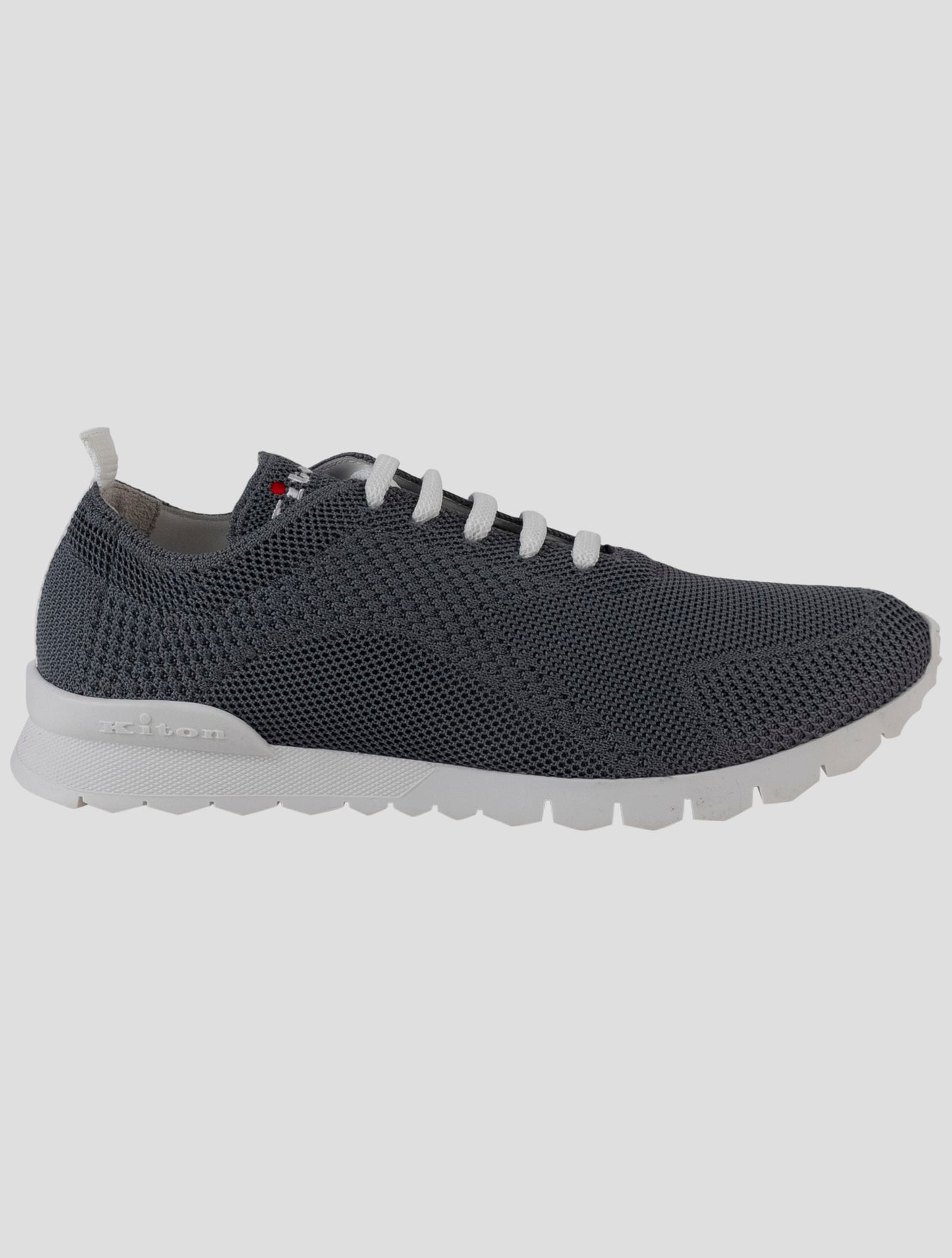 Kiton Gray Cotton Ea Sneakers