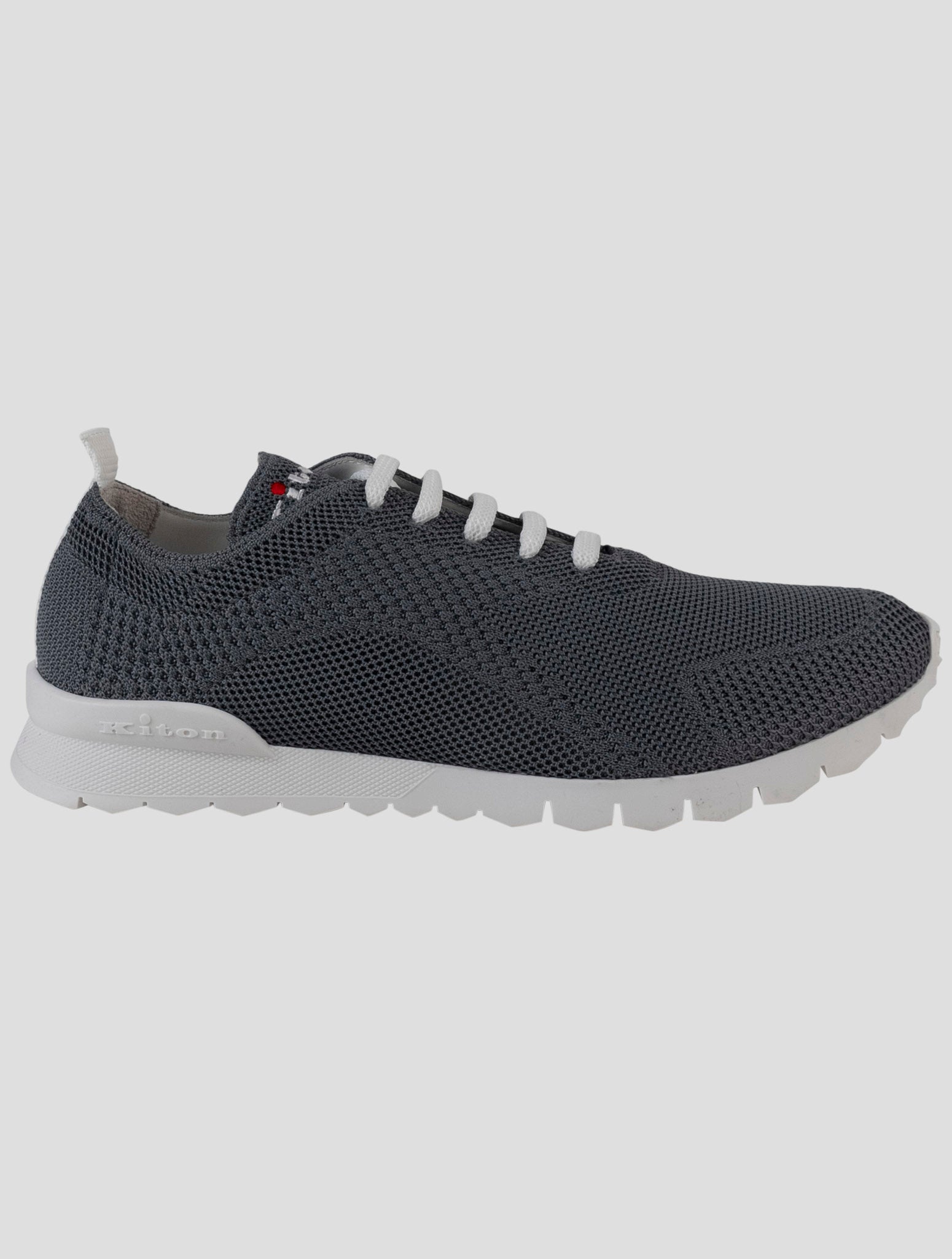 Kiton Gray Cotton Ea Sneakers