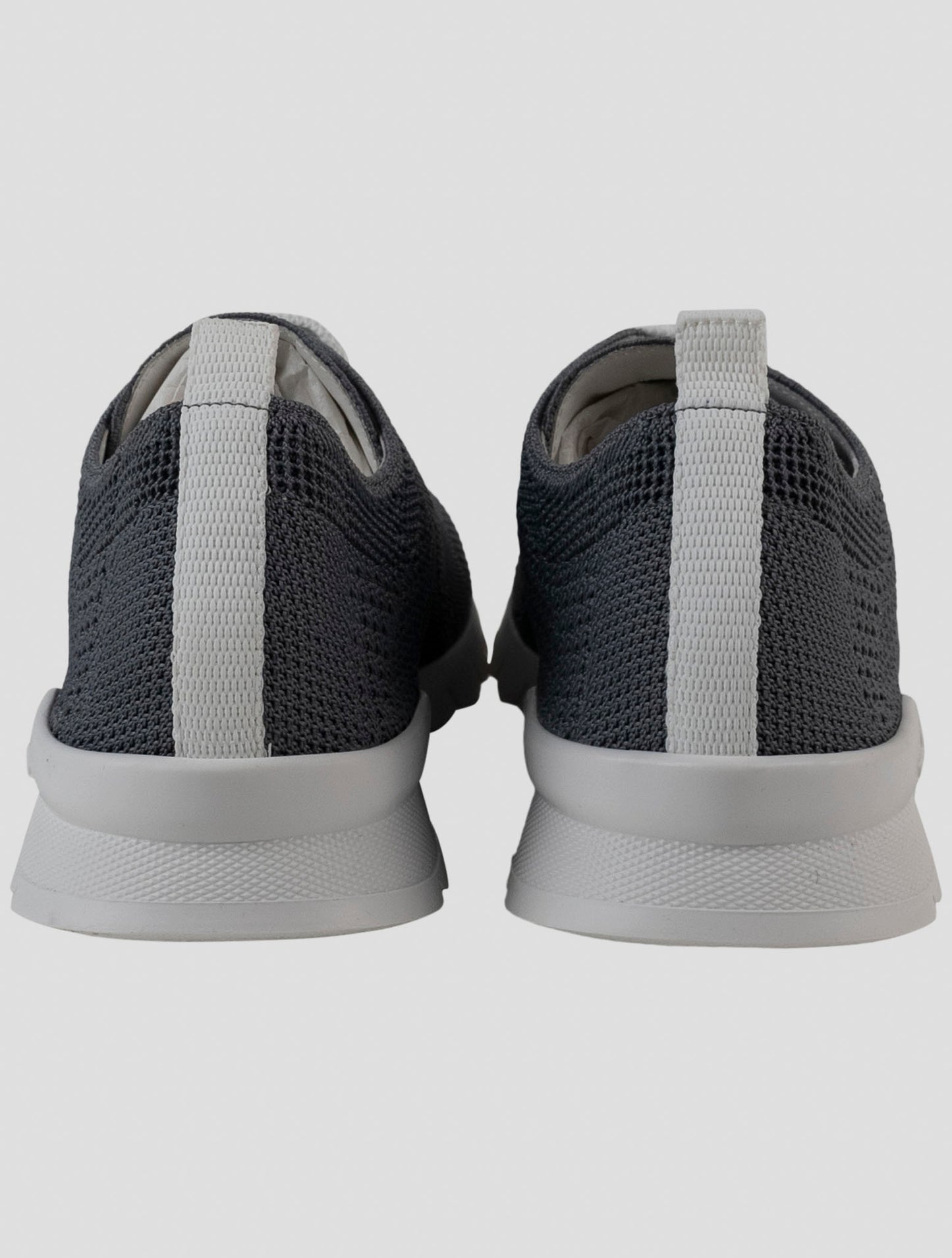 Kiton Gray Cotton Ea Sneakers