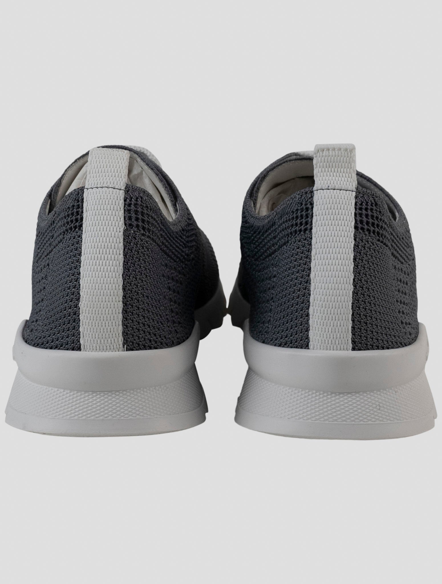 Kiton Gray Cotton Ea Sneakers