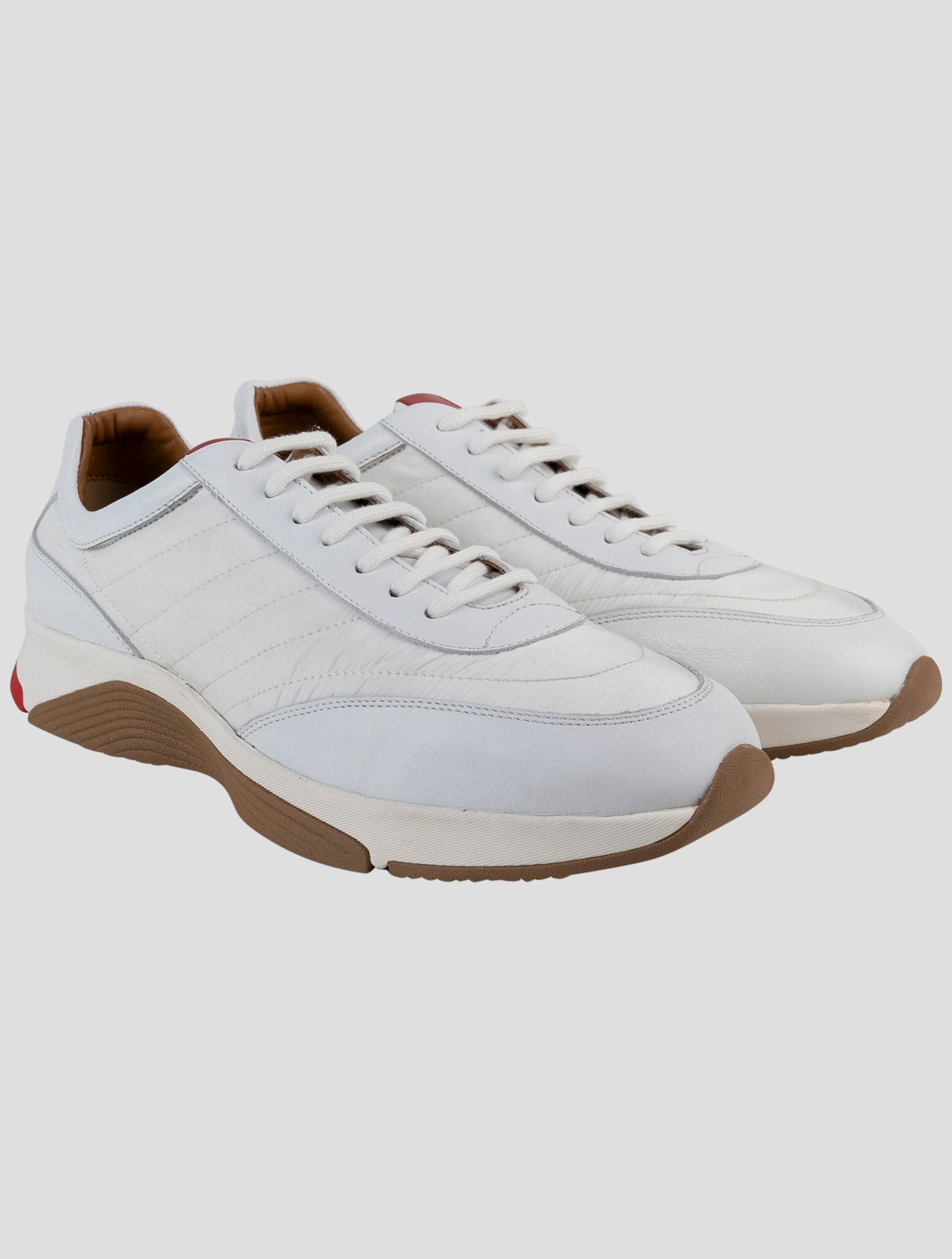 Kiton White Leather Sneakers