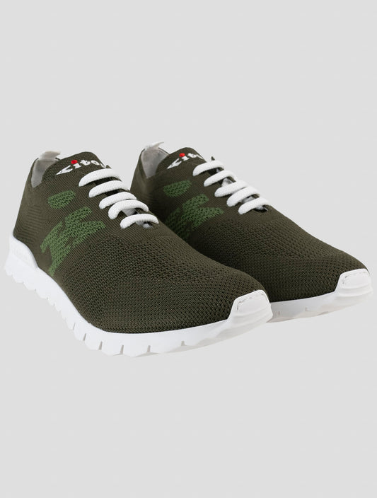 Kiton Green Cotton Ea Sneakers