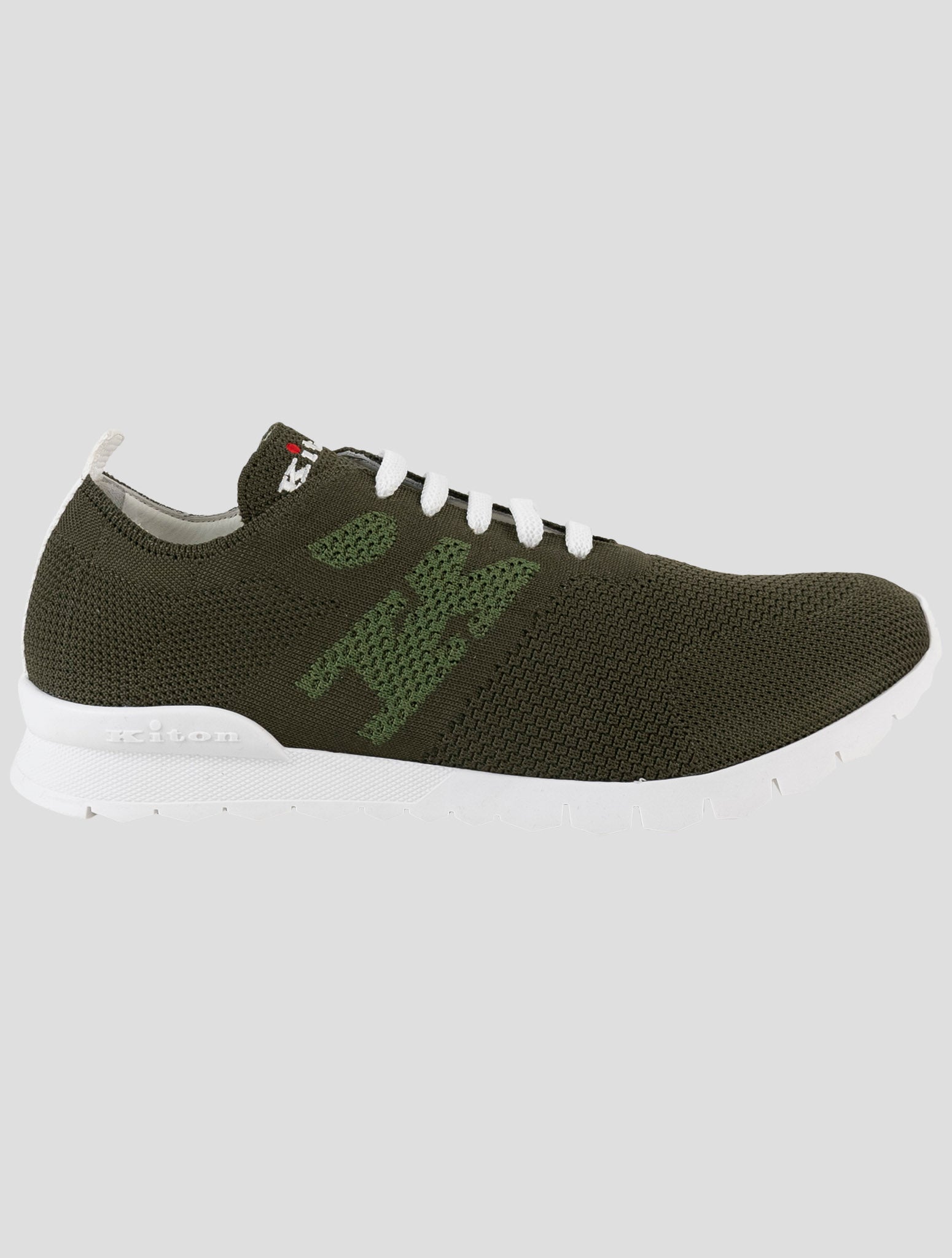 Kiton Green Cotton Ea Sneakers