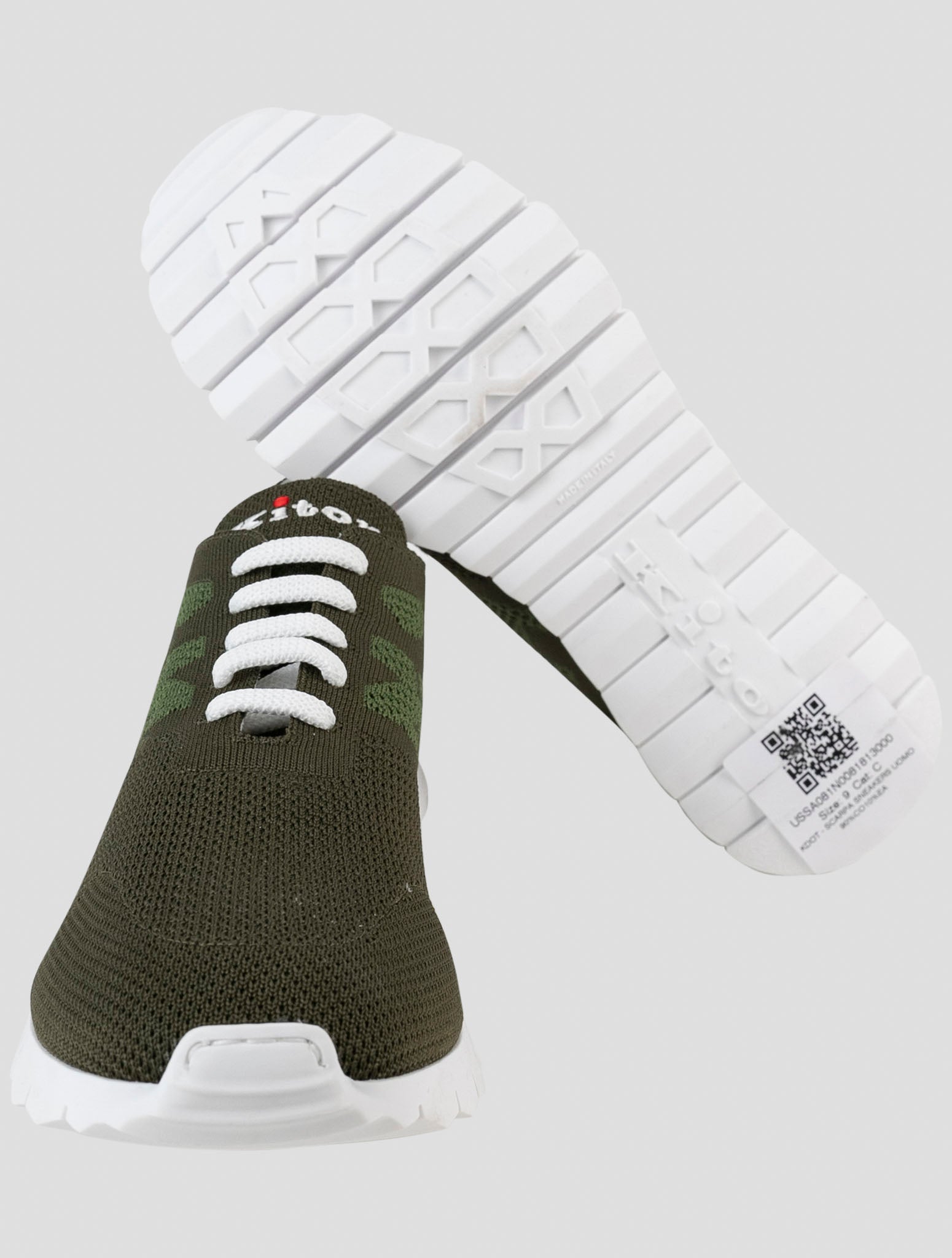 Kiton Green Cotton Ea Sneakers