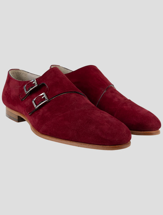 Kiton Burgundy Leather Sneakers