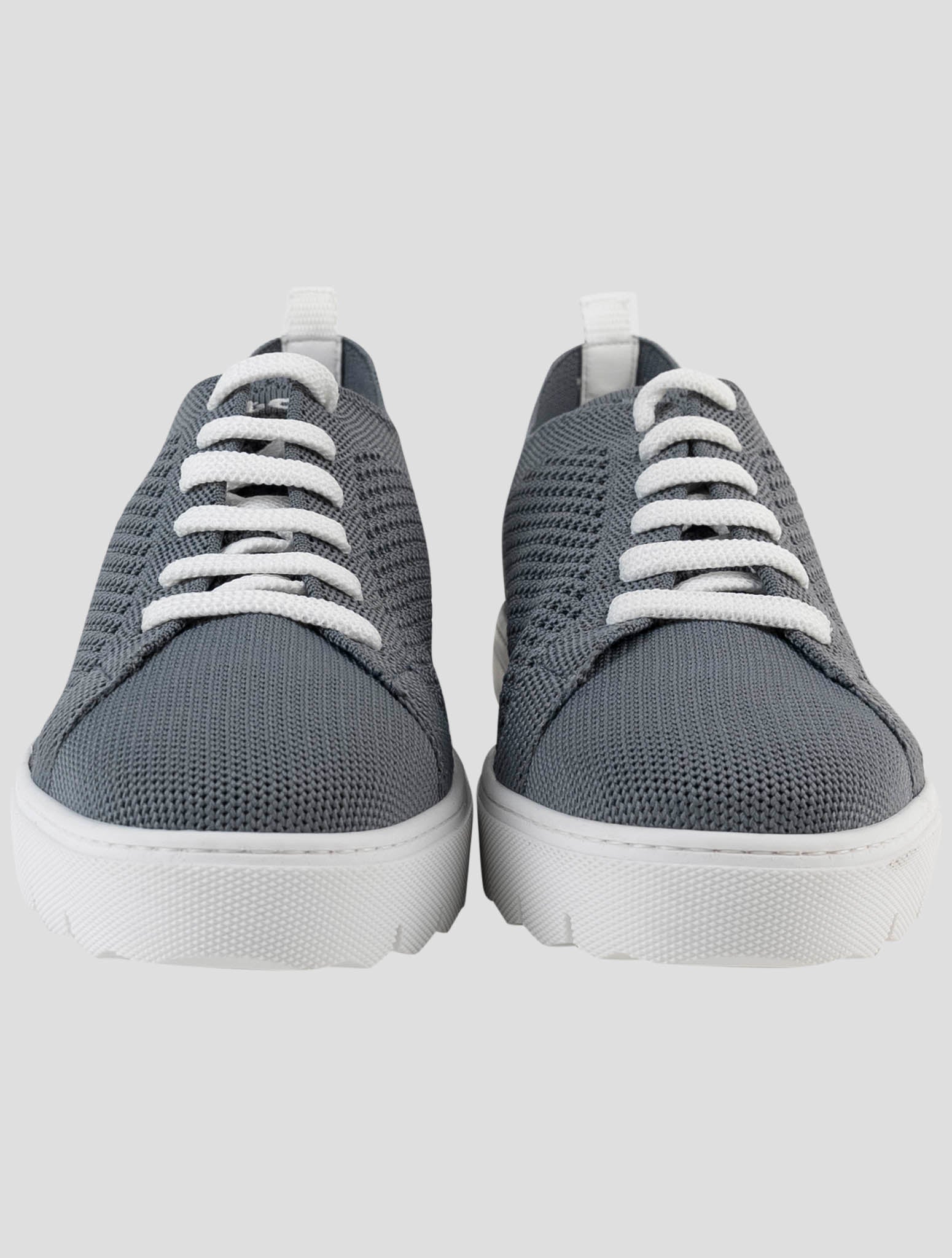 Kiton Gray Cotton Ea Sneakers