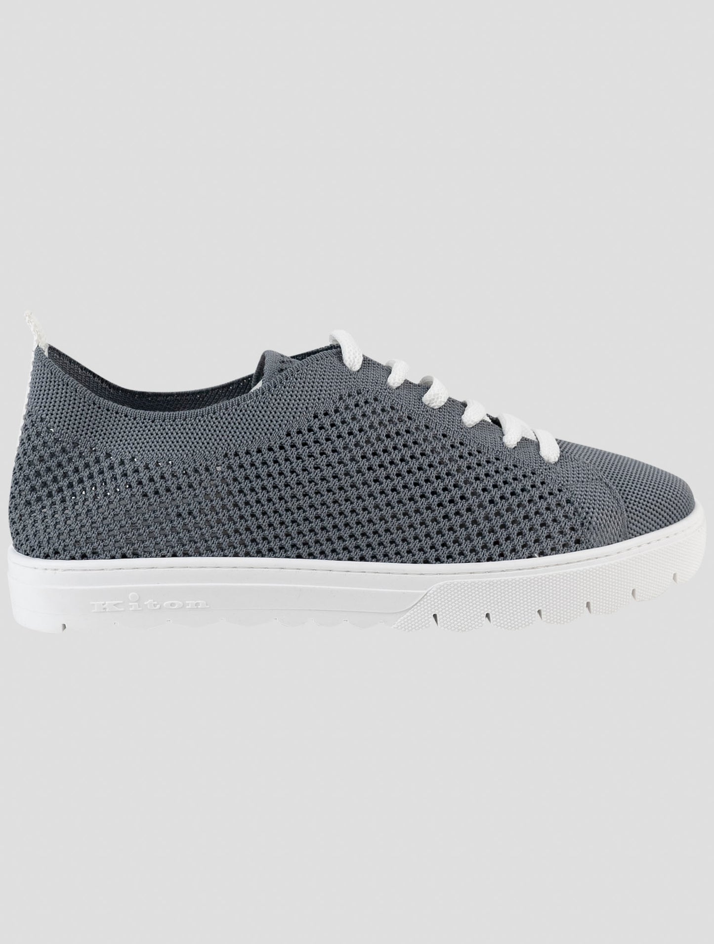 Kiton Gray Cotton Ea Sneakers
