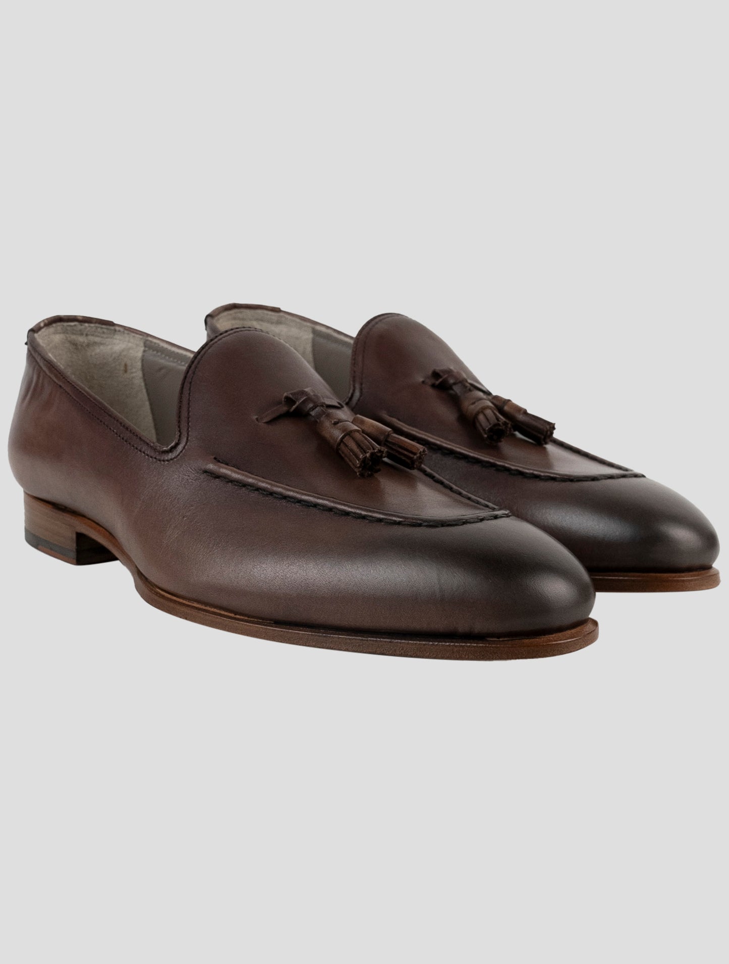 Kiton Brown Leather Sneakers