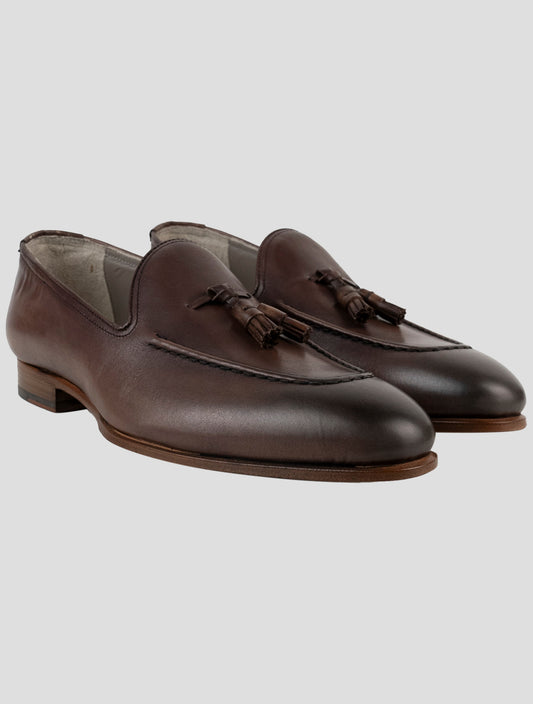 Kiton Brown Leather Sneakers