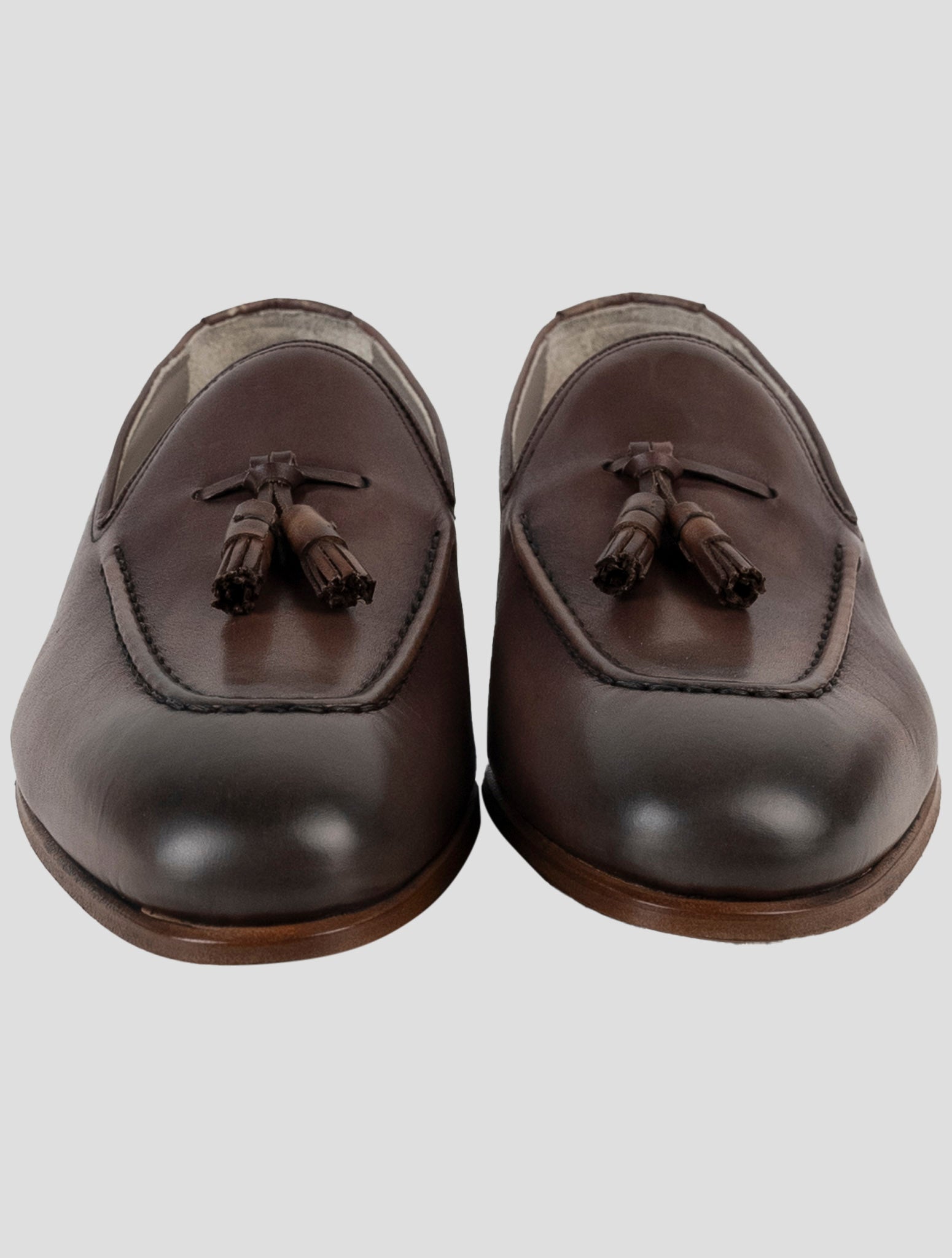 Kiton Brown Leather Sneakers