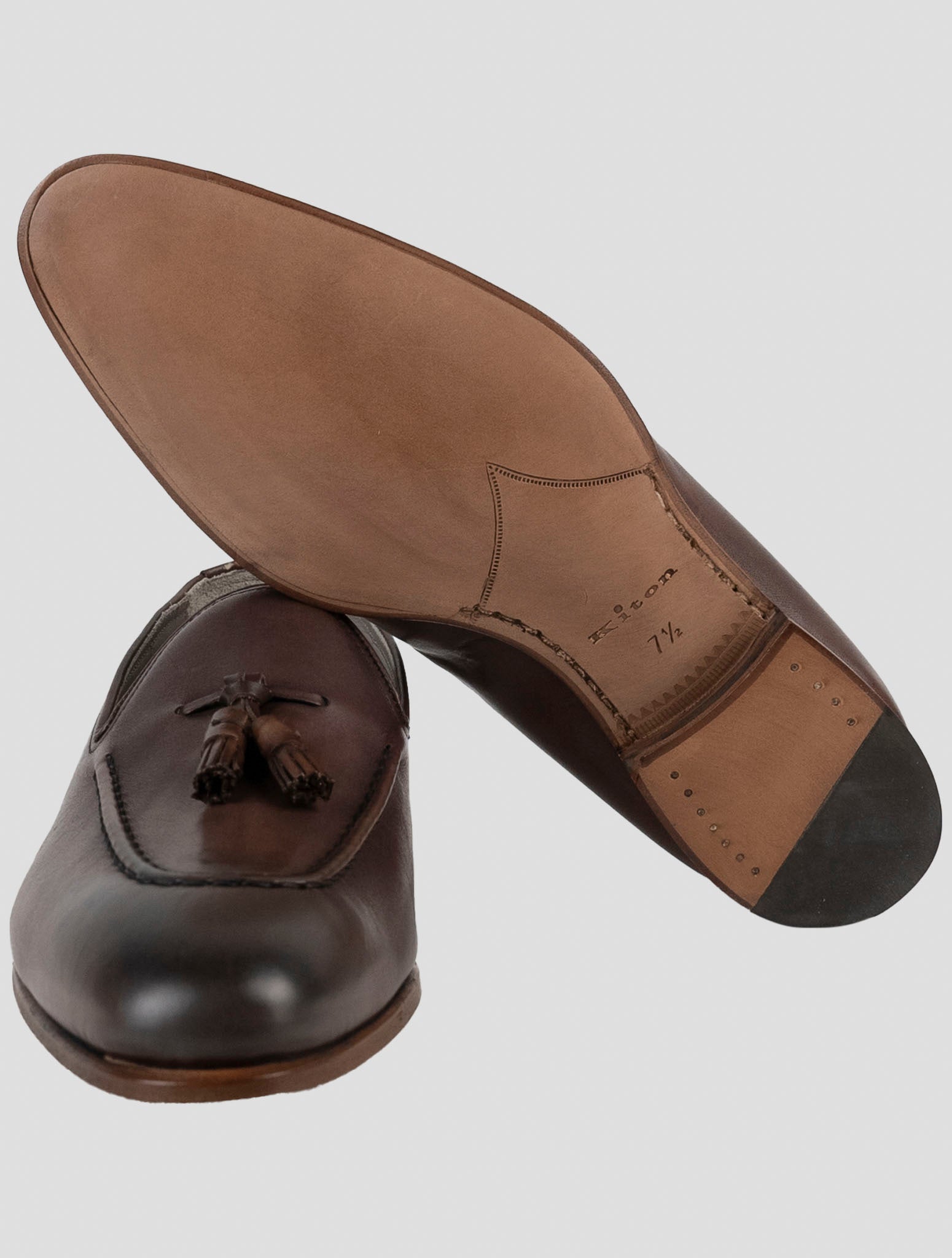 Kiton Brown Leather Sneakers