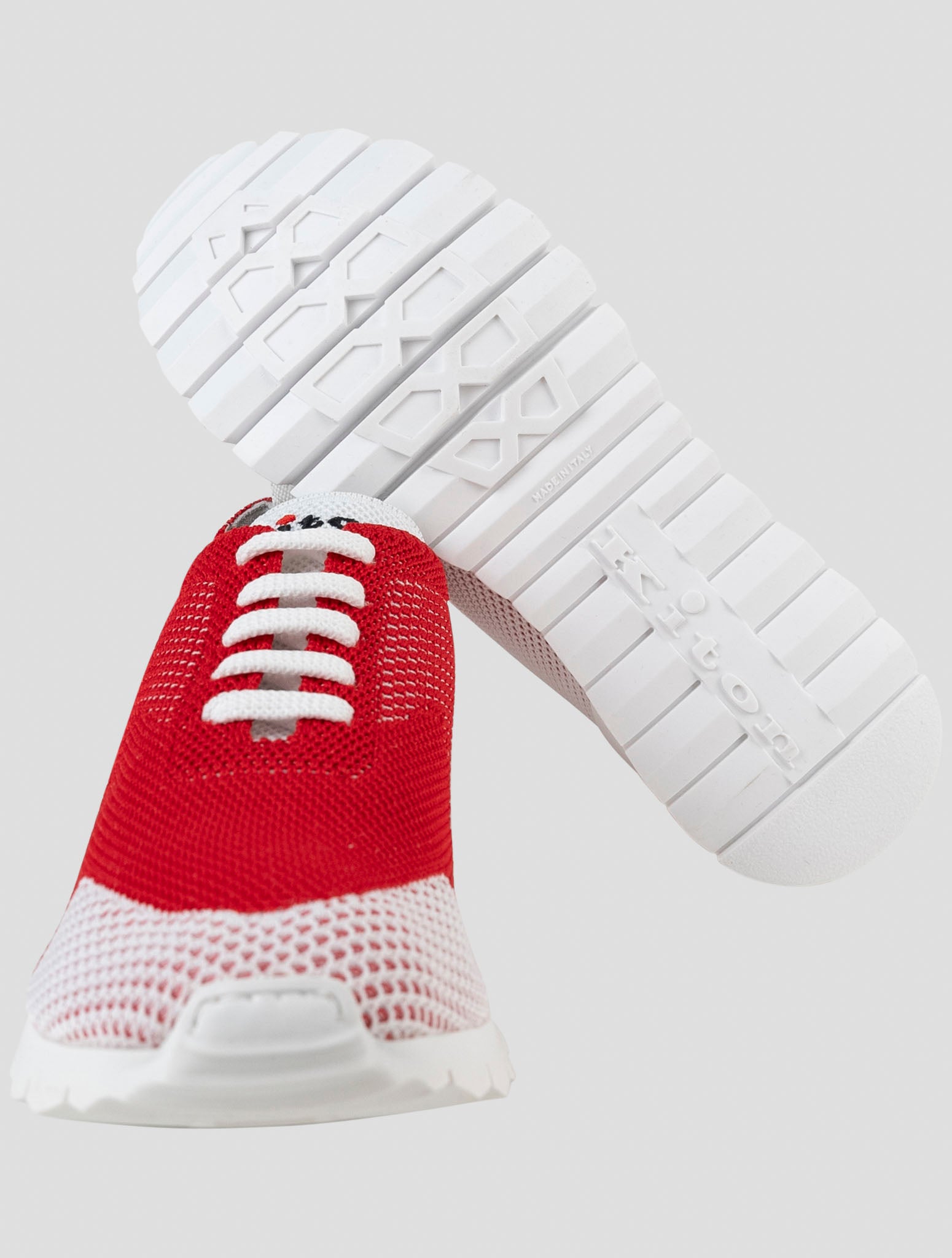 Kiton Red Cotton Ea Sneakers