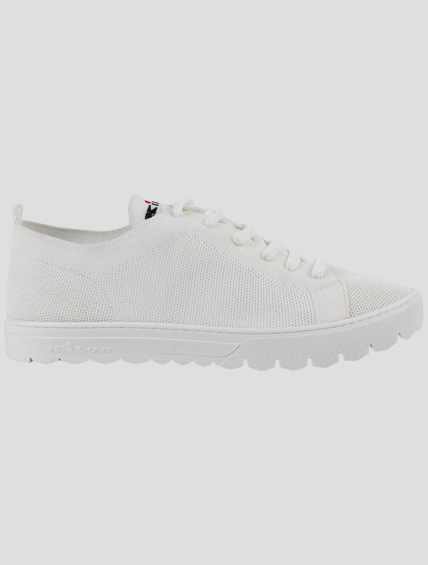 Kiton White Cotton Ea Sneakers