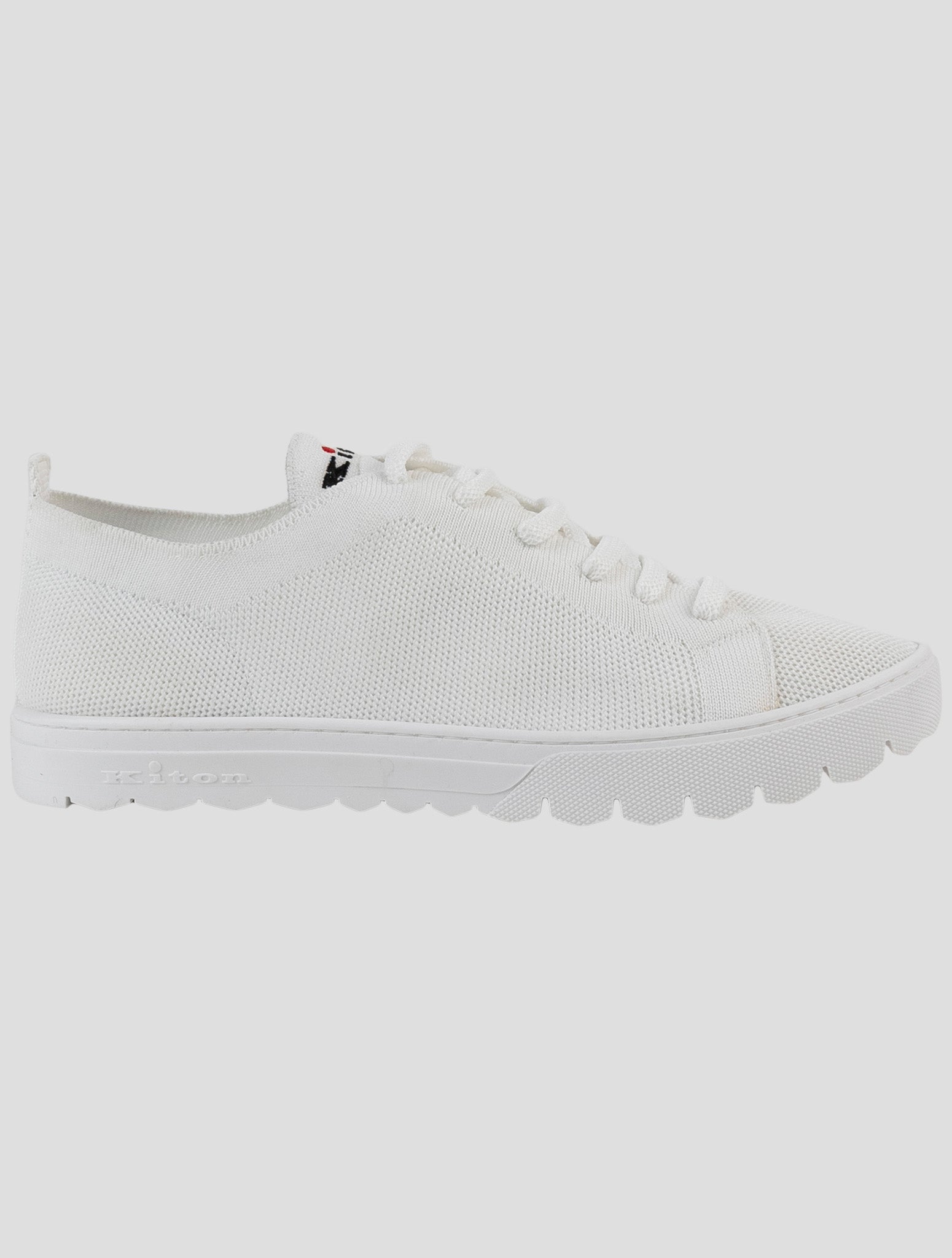 Kiton White Cotton Ea Sneakers