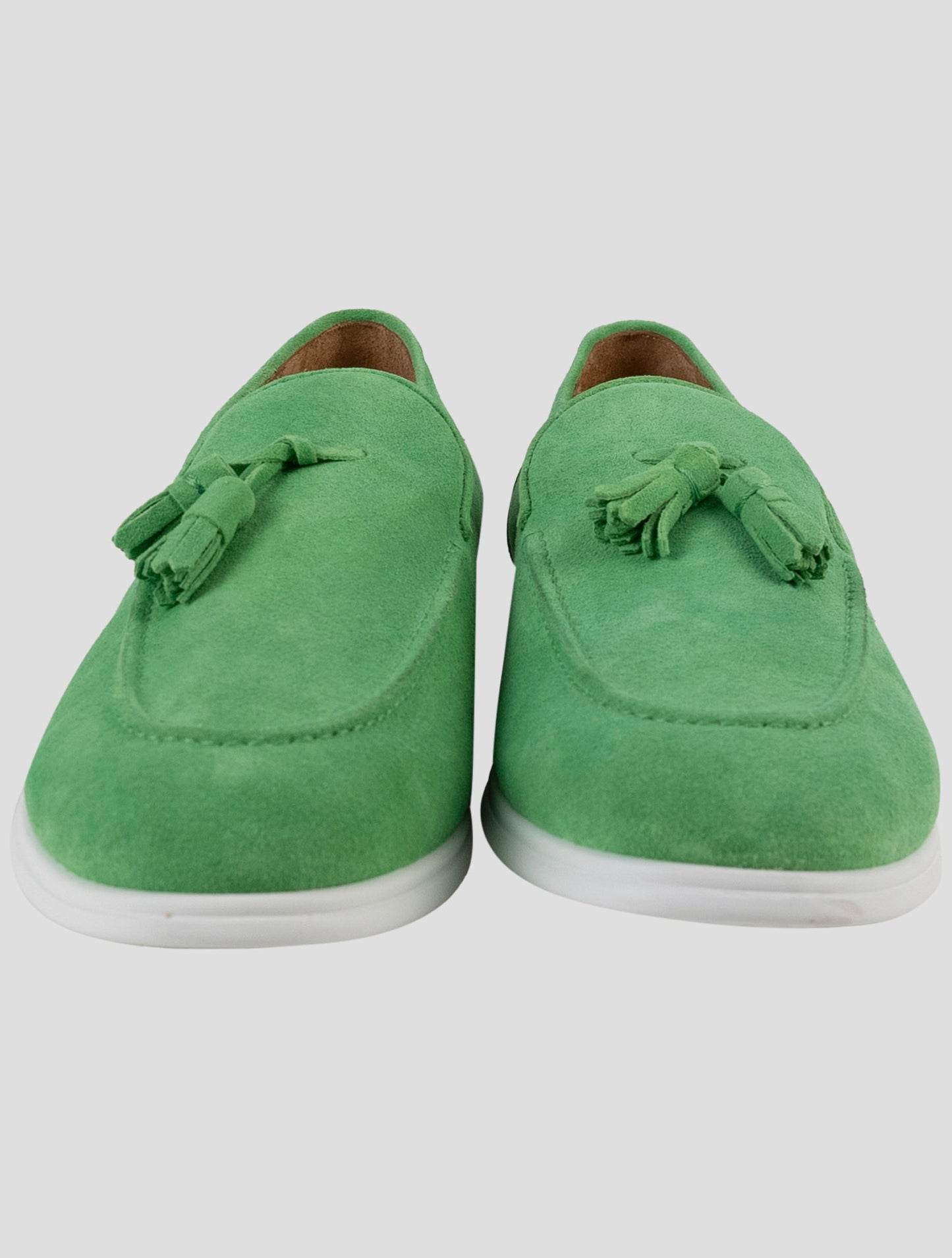 Kiton Green Leather Suede Loafers