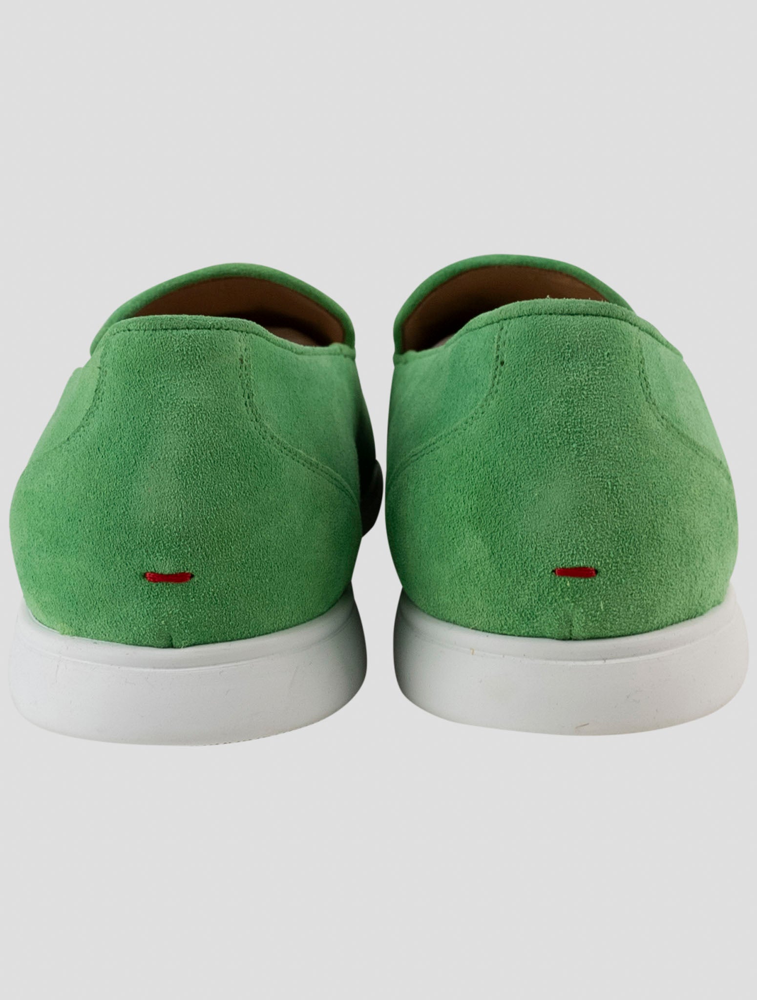 Kiton Green Leather Suede Loafers