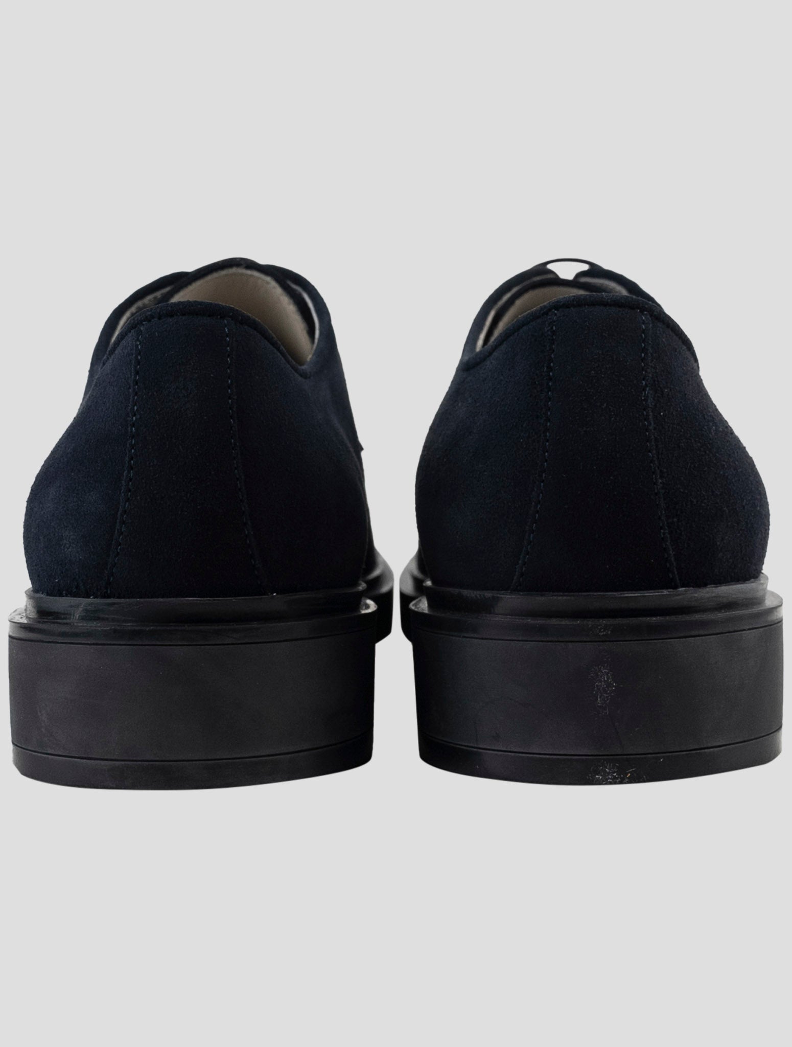 Kiton Blue Leather Suede Dress Shoes