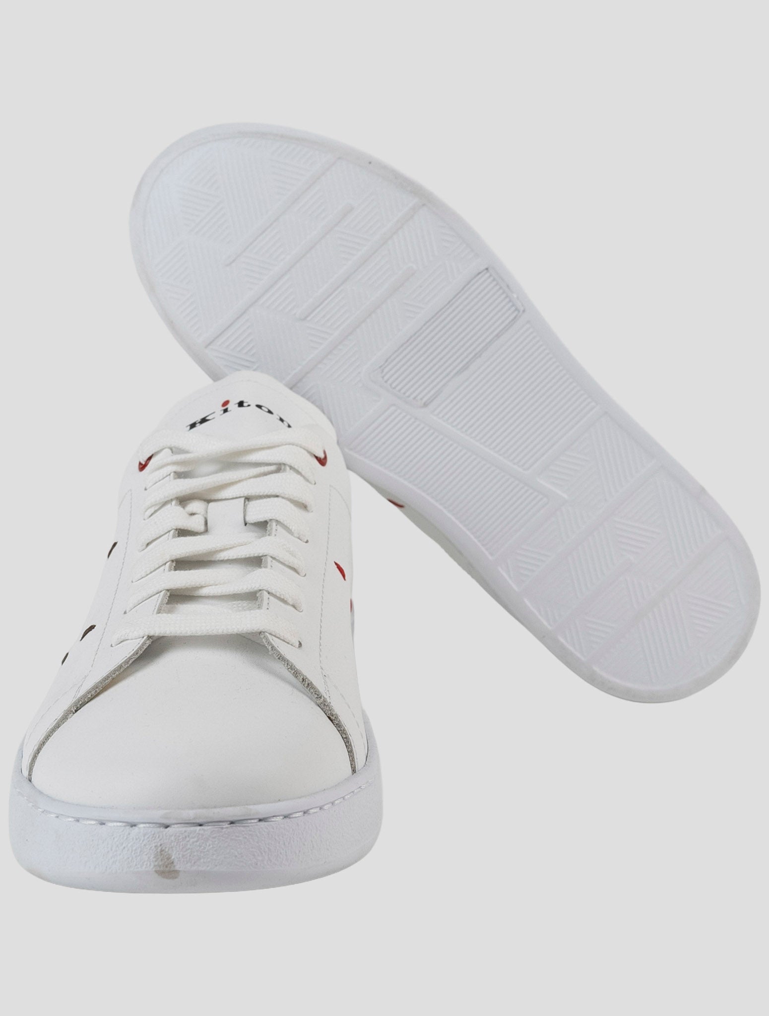 Kiton White Leather Sneakers