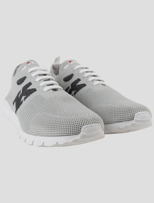 Kiton Gray Cotton Ea Sneakers