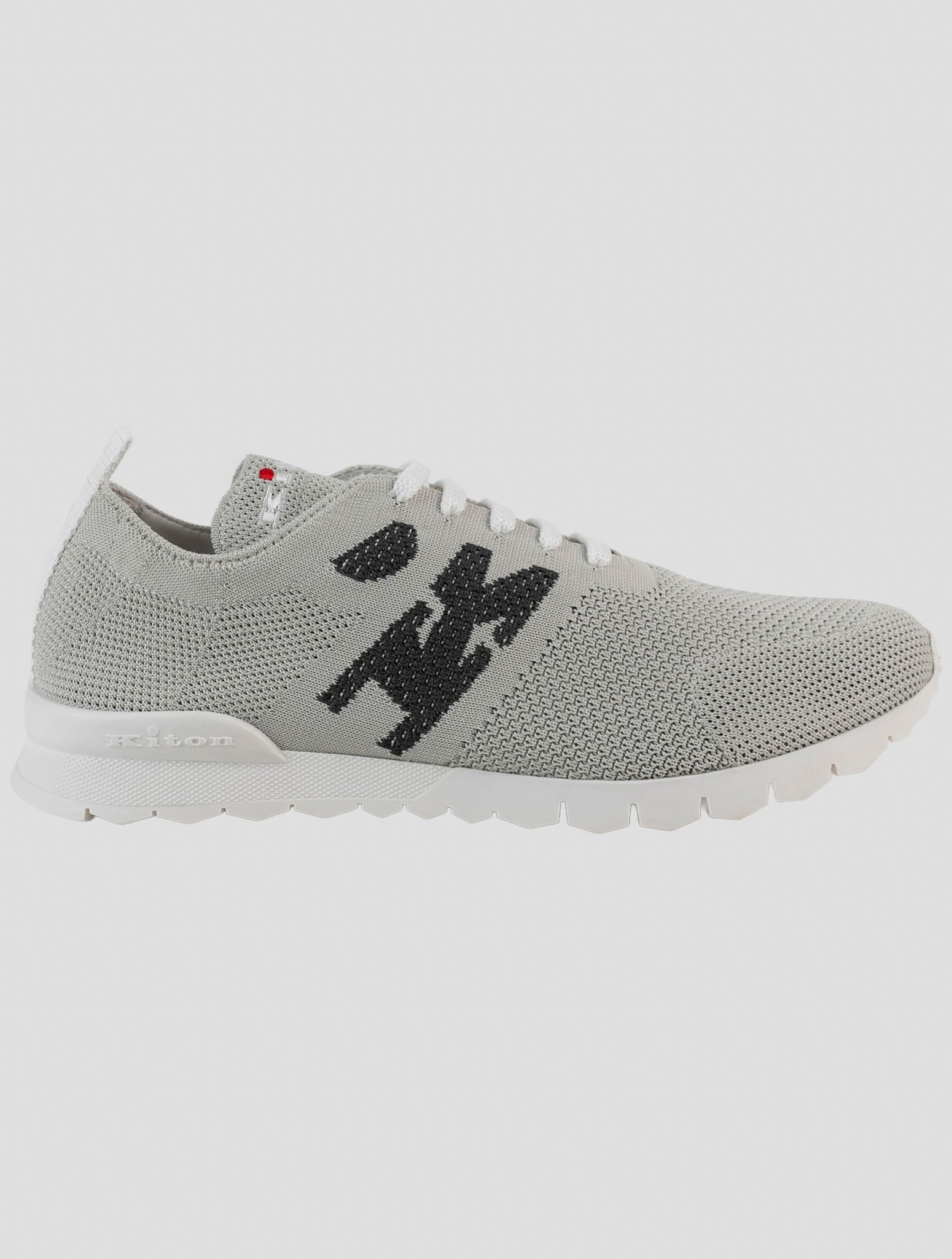 Kiton Gray Cotton Ea Sneakers