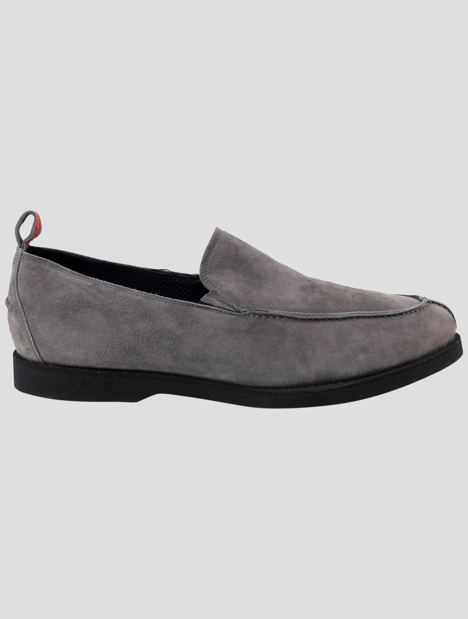 Kiton Gray Leather Suede Loafers