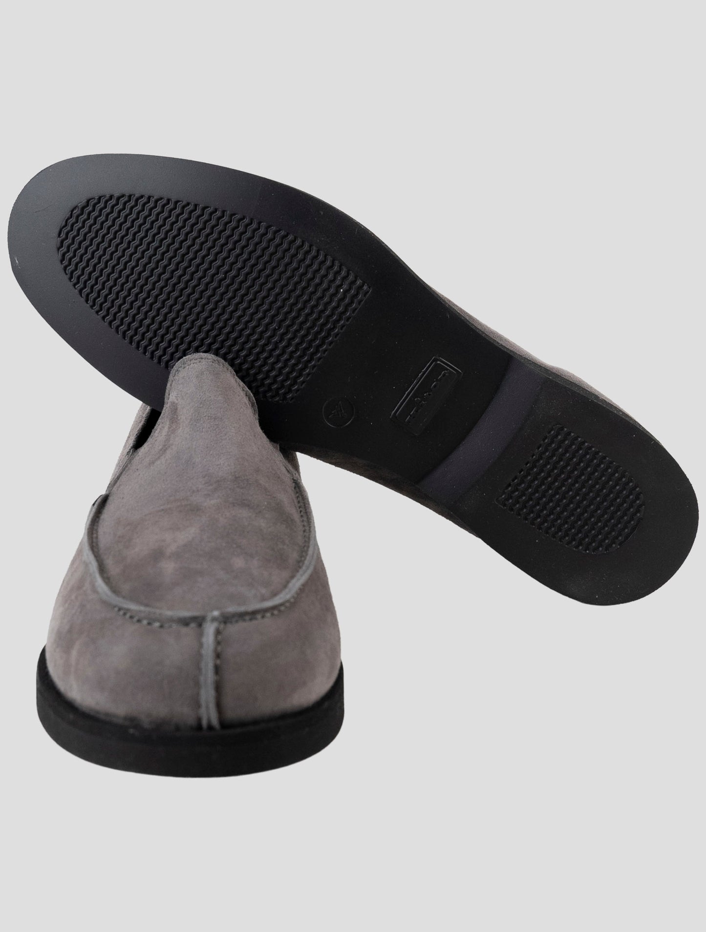 Kiton Gray Leather Suede Loafers