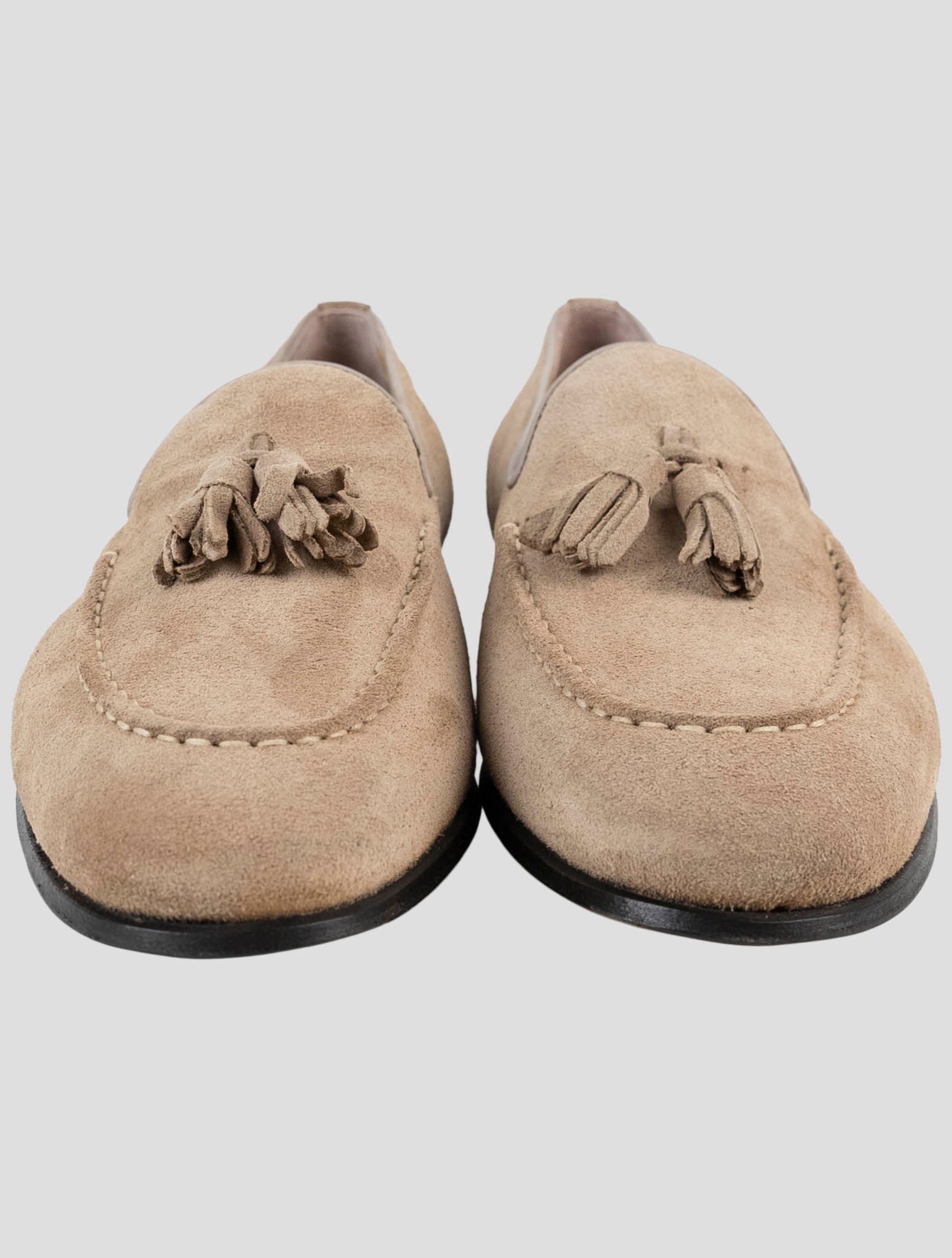 Kiton Brown Leather Suede Loafers