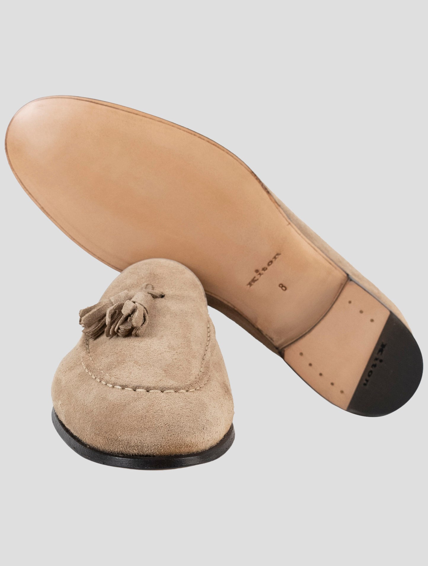 Kiton Brown Leather Suede Loafers