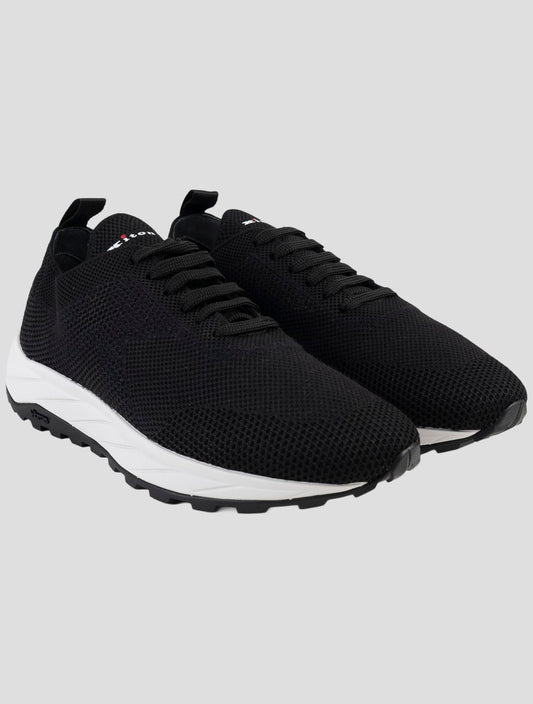 Kiton Black Pl Tpu Wool Sneakers