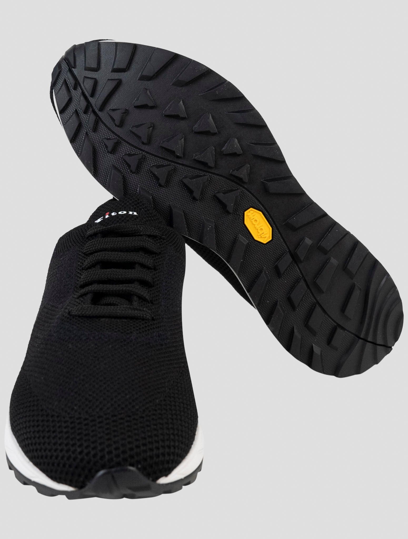 Kiton Black Pl Tpu Wool Sneakers