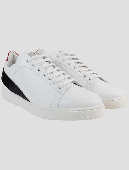 Kiton White Leather Loafers