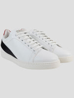 Kiton White Leather Loafers