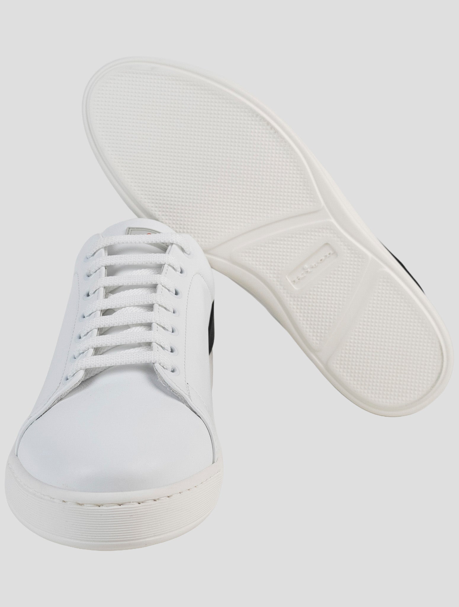 Kiton White Leather Loafers