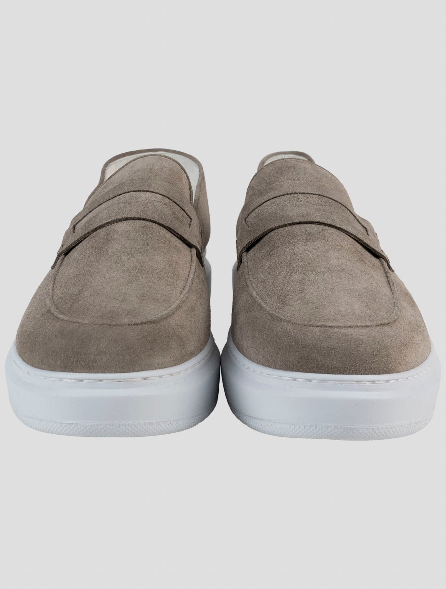 Kiton Beige Leather Suede Loafers