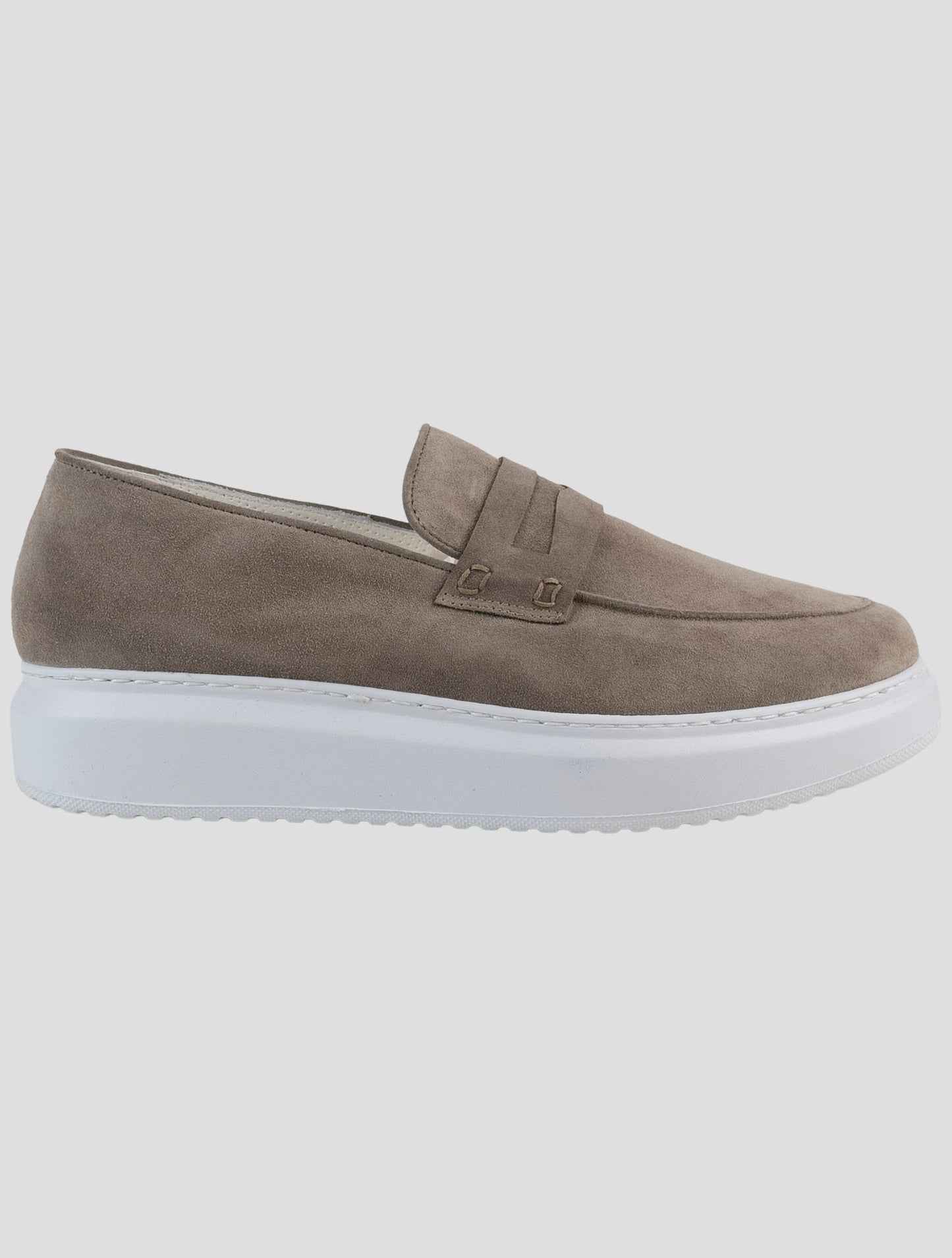 Kiton Beige Leather Suede Loafers