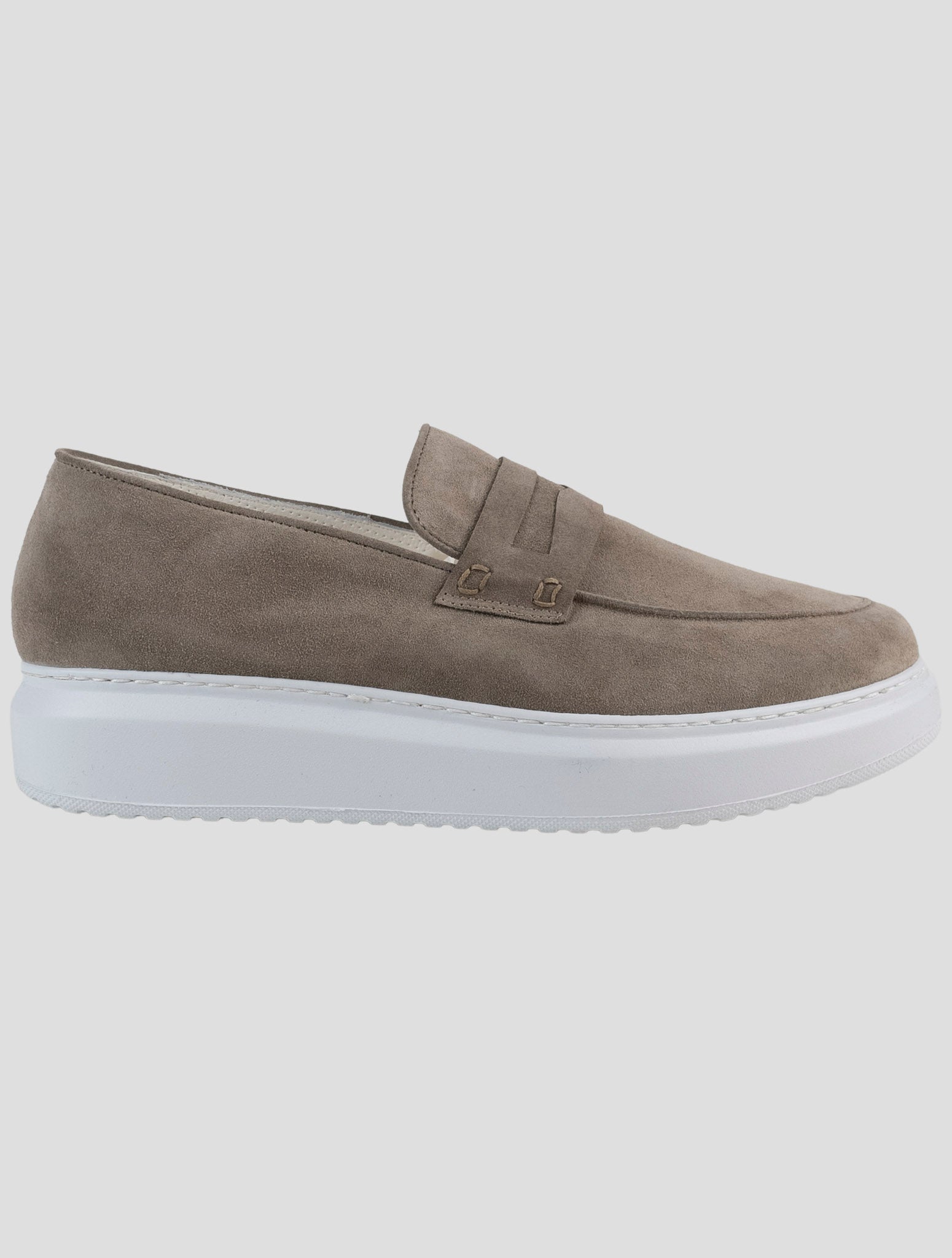 Kiton Beige Leather Suede Loafers