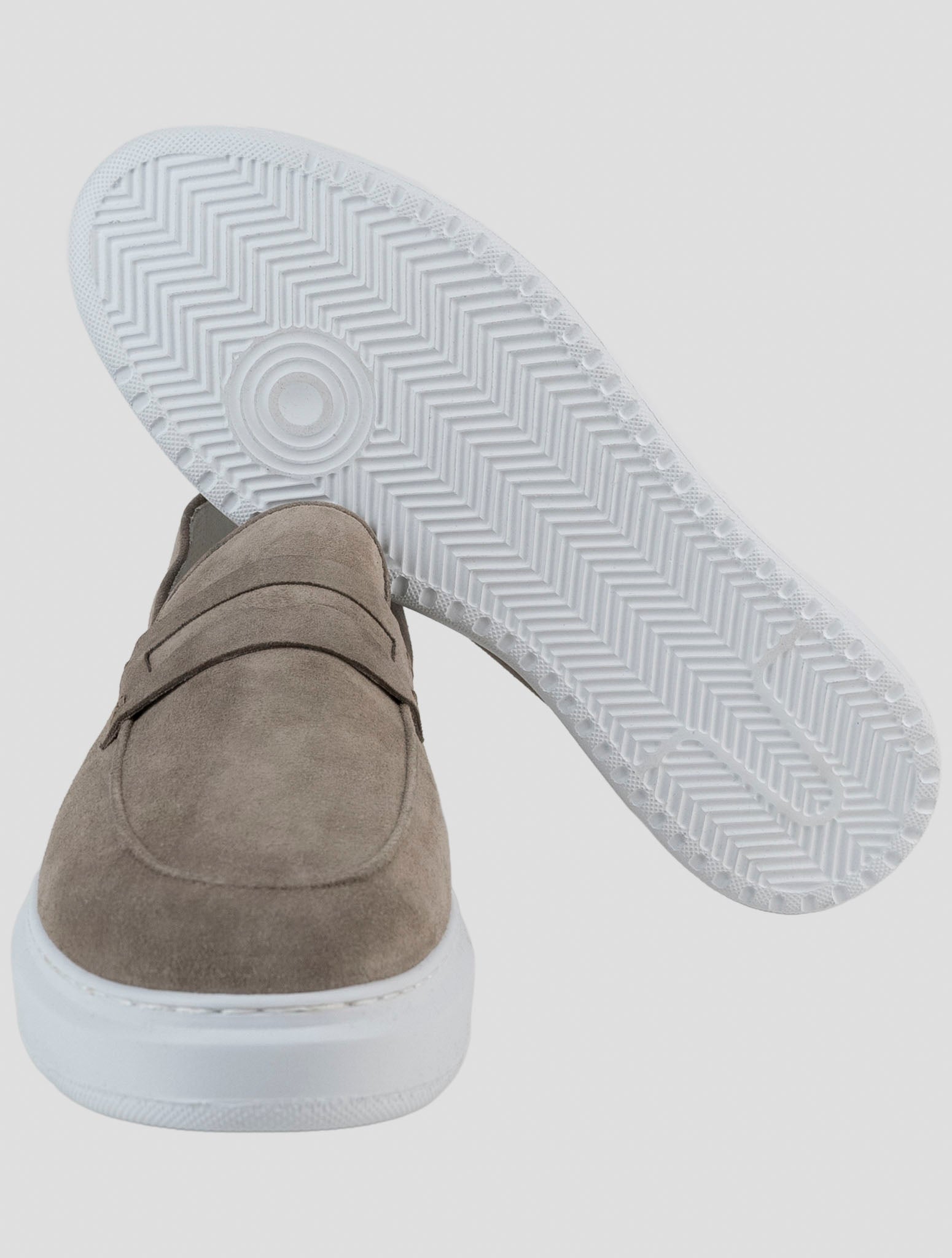 Kiton Beige Leather Suede Loafers