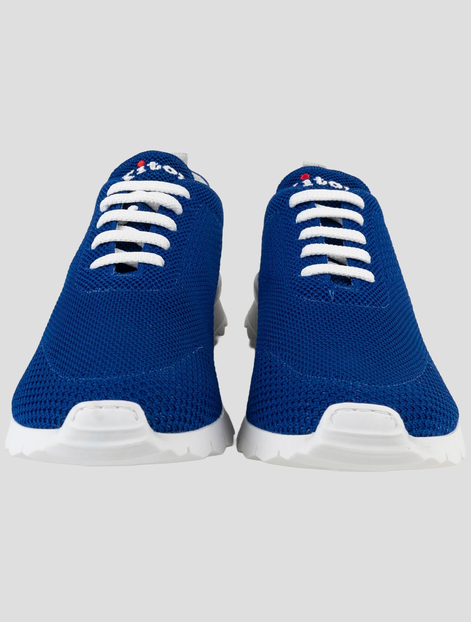 Kiton Blue Cotton Ea Sneakers