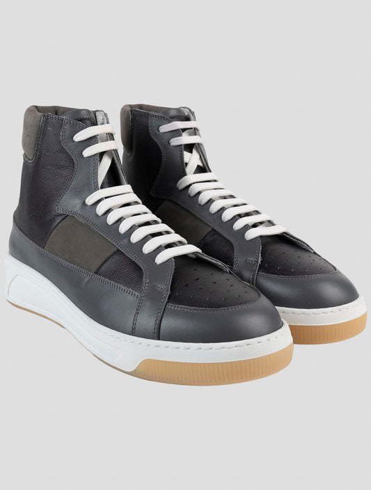 Kiton Gray Leather Boots