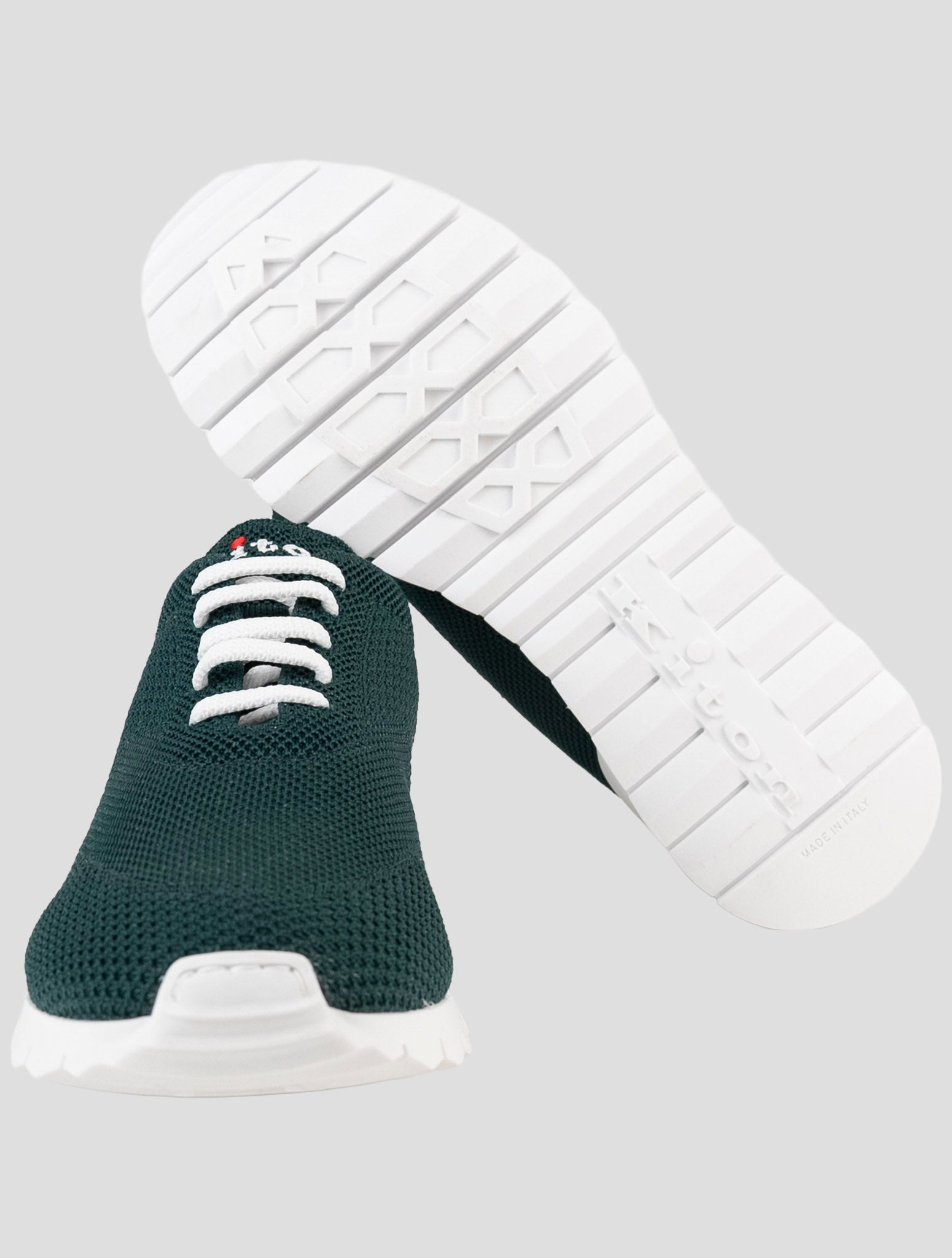 Kiton Green Cotton Ea Sneakers