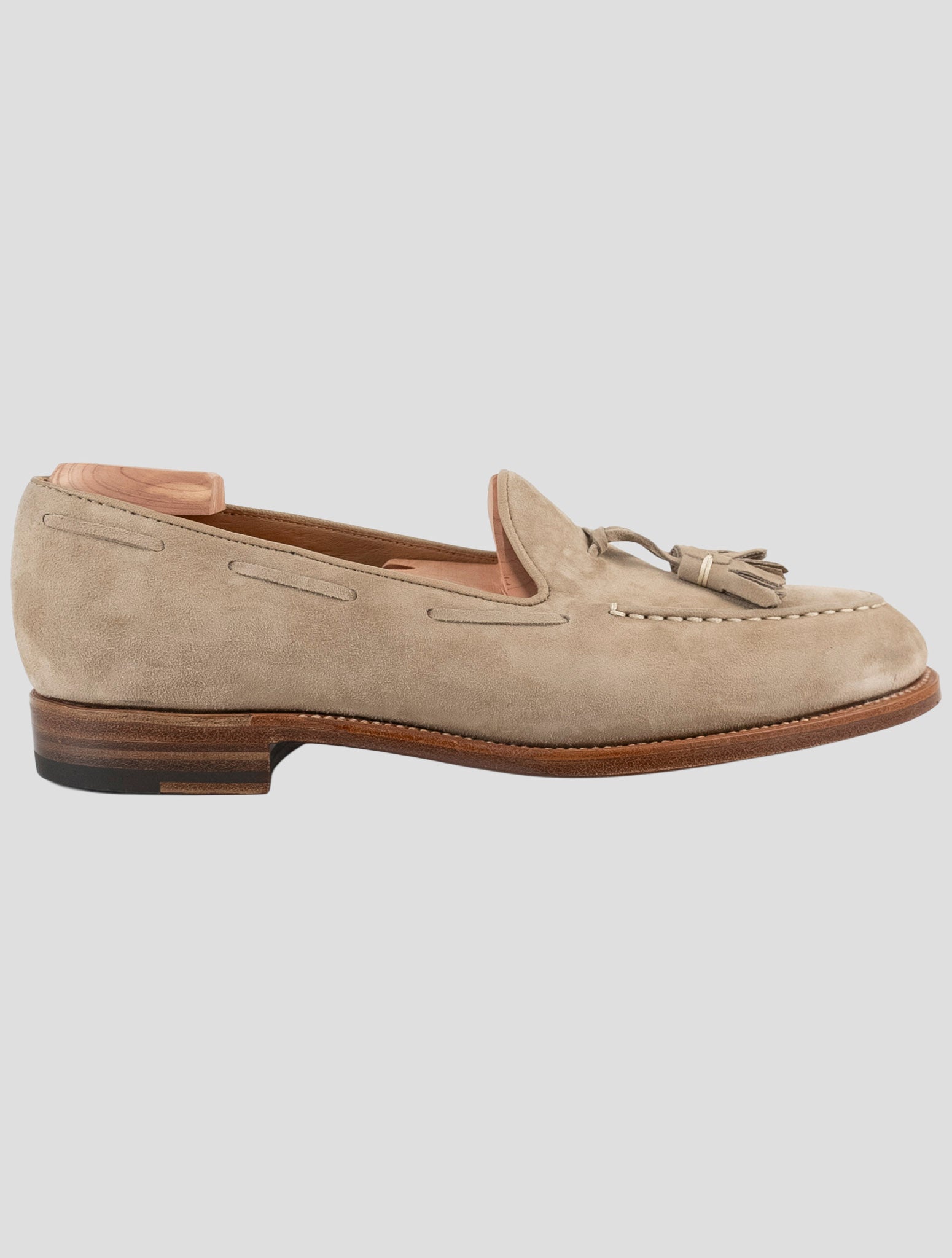 Kiton Beige Leather Suede Loafers
