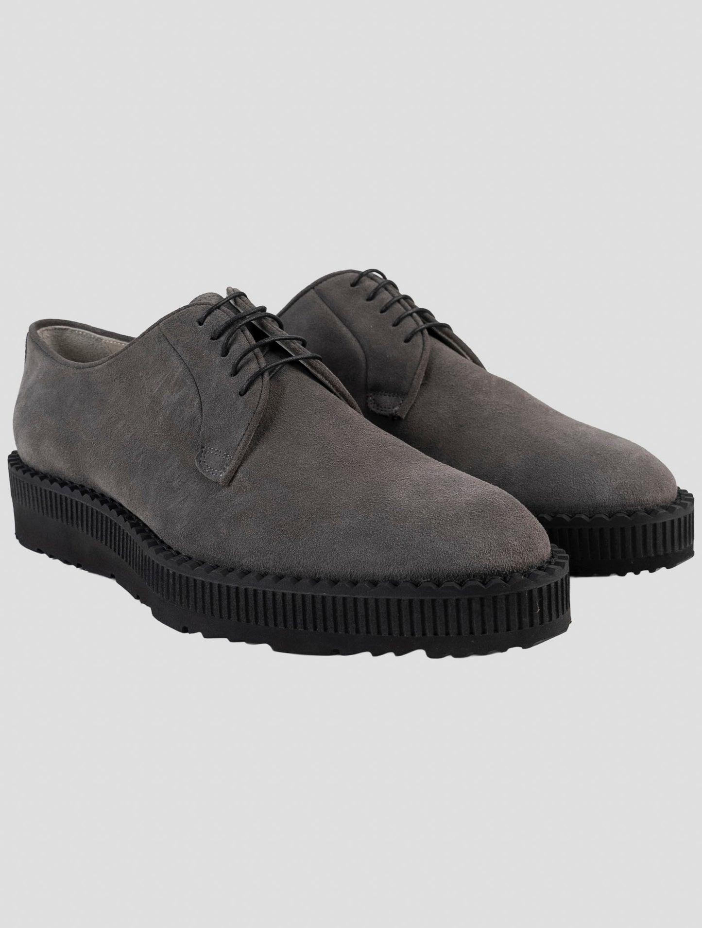 Kiton Gray Leather Suede Dress Shoes