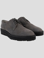 Kiton Gray Leather Suede Dress Shoes