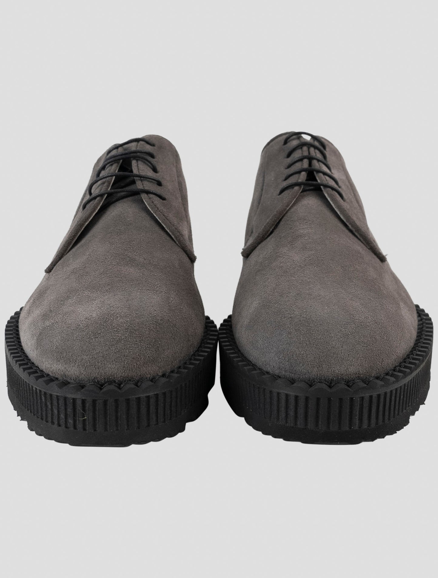 Kiton Gray Leather Suede Dress Shoes