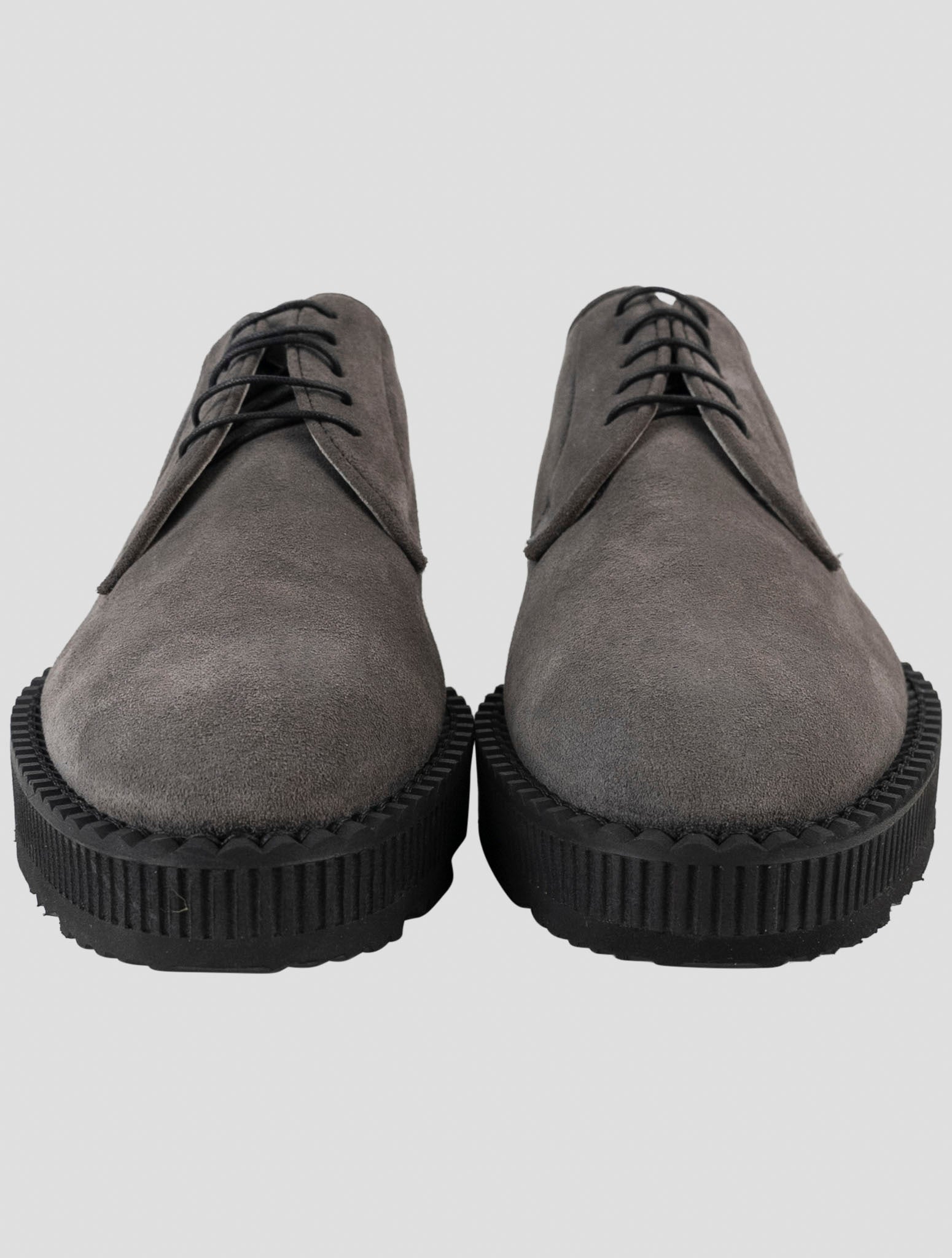 Kiton Gray Leather Suede Dress Shoes