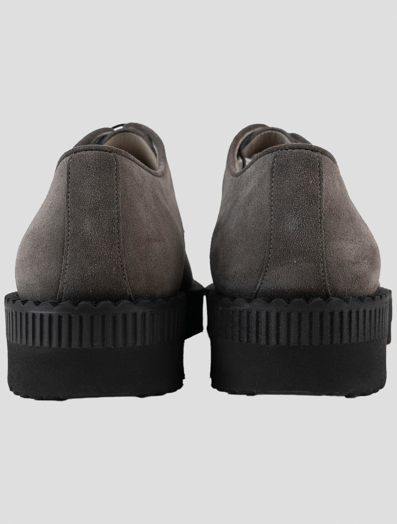 Kiton Gray Leather Suede Dress Shoes