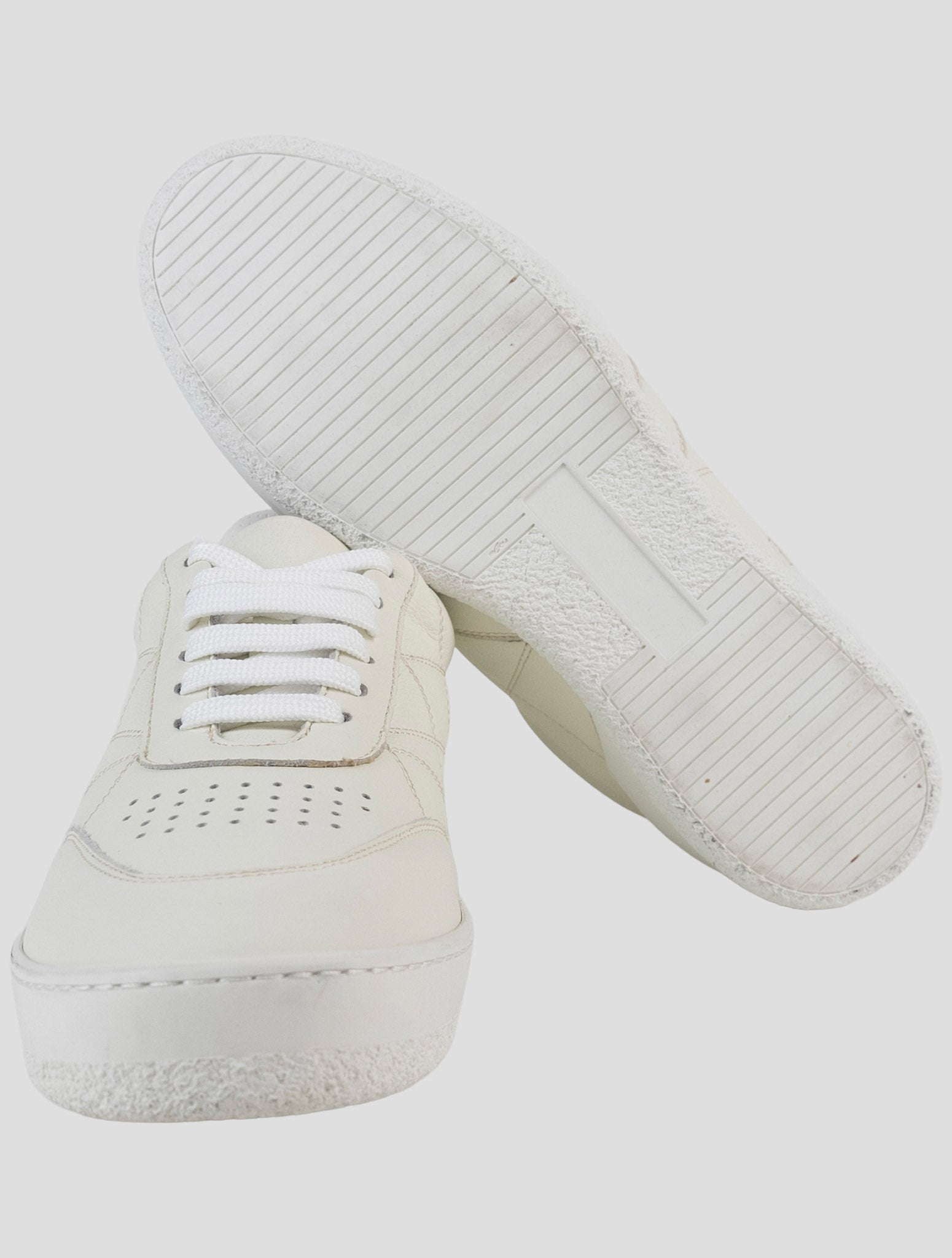 Kiton White Leather Sneakers