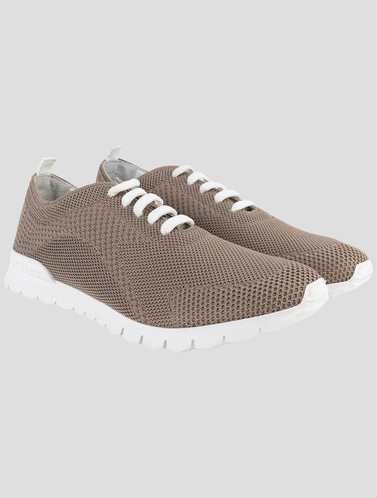 Kiton Brown Cotton Ea Sneakers