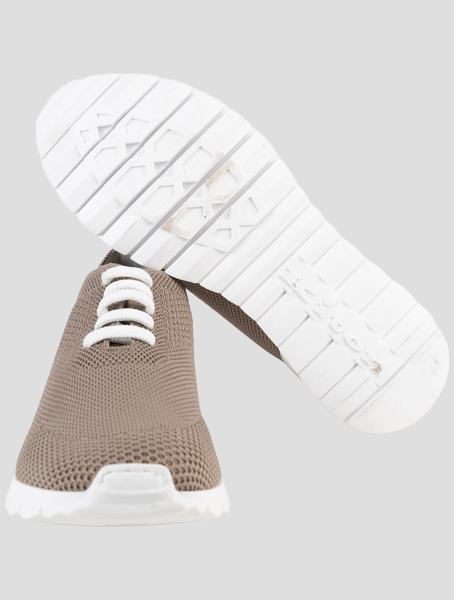 Kiton Brown Cotton Ea Sneakers